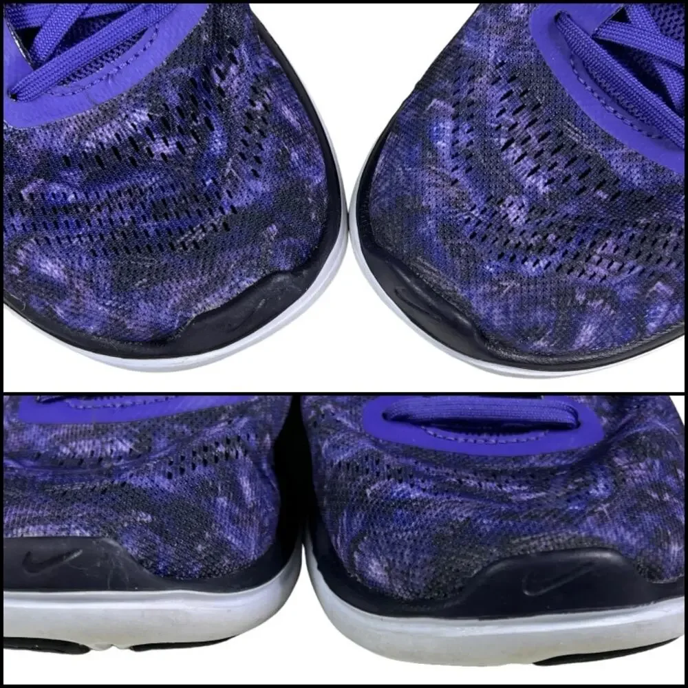 Nike Flex 2016 Run 6Y Lace Up Lightweight Sneakers Runners Running Purple Black
